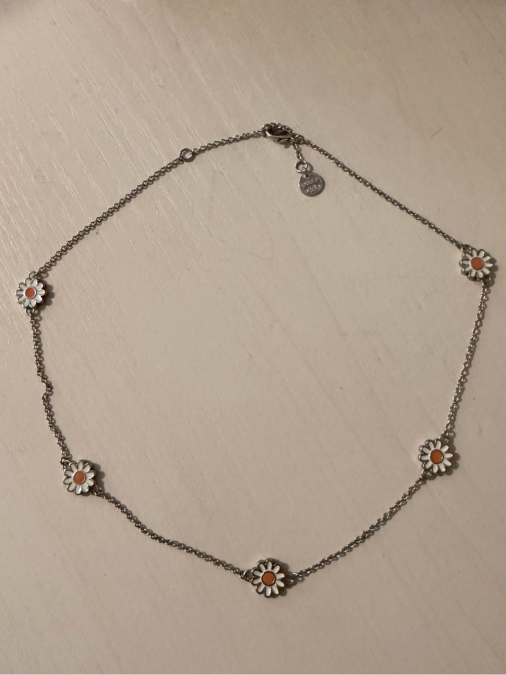 Daisy Chain Silver Necklace with Daisy Centers - Women's Jewelry